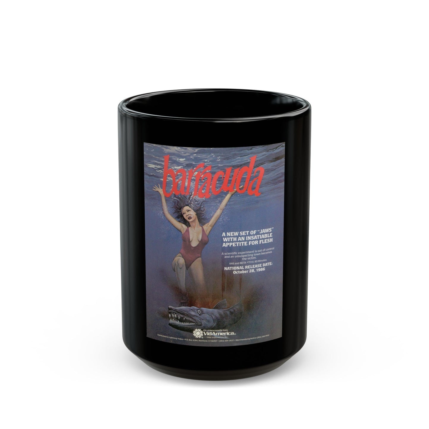 BARRACUDA 1978 Movie Poster - Black Coffee Mug-15oz-The Sticker Space