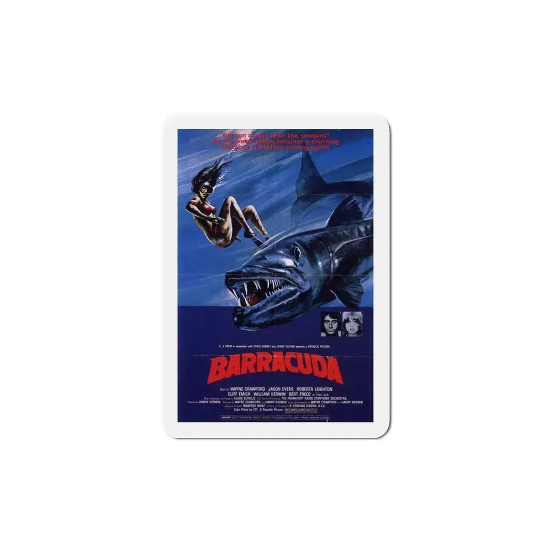 Barracuda 1978 Movie Poster Refrigerator Magnet 6 Inch - The Sticker Space