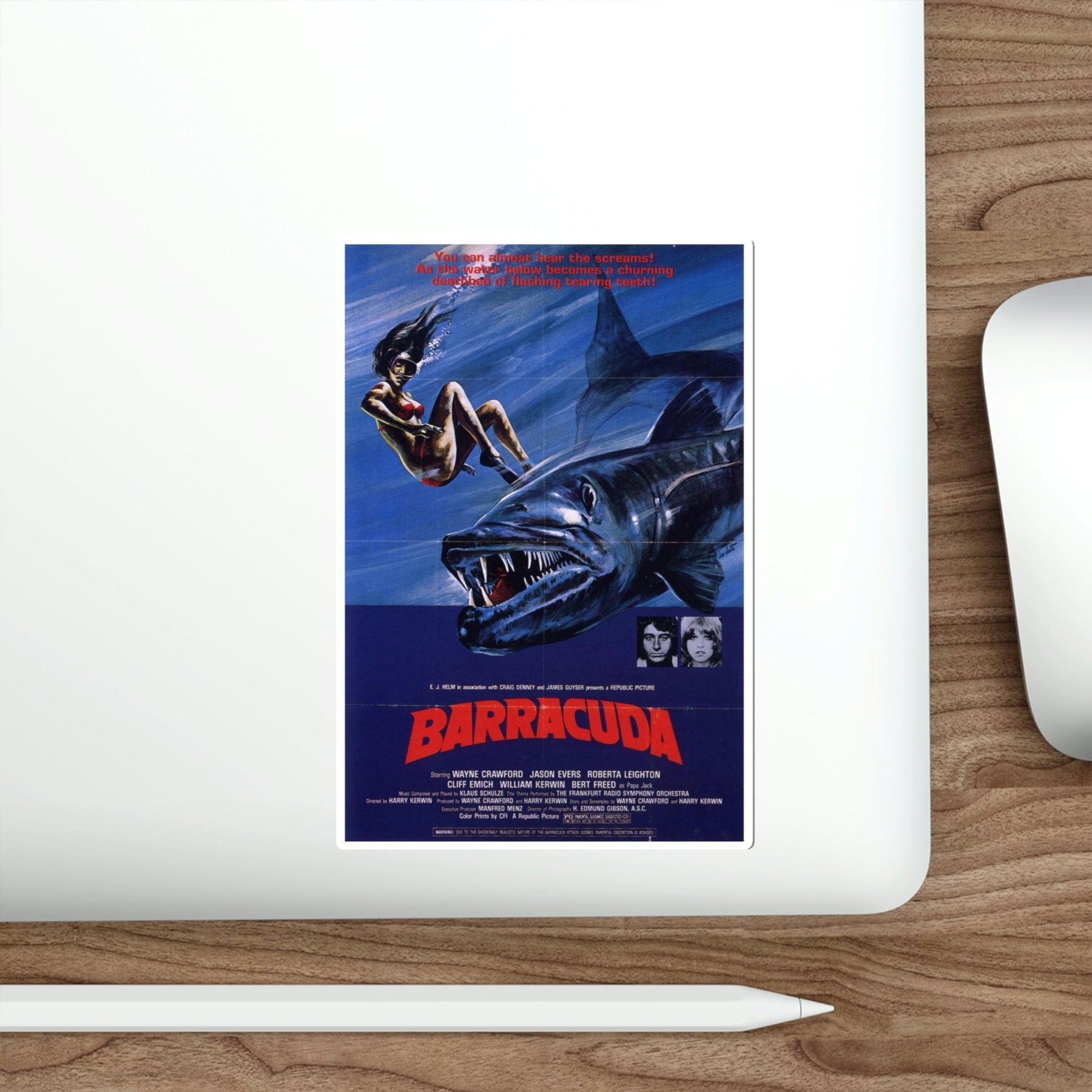 Barracuda 1978 Movie Poster STICKER Vinyl Die-Cut Decal-The Sticker Space