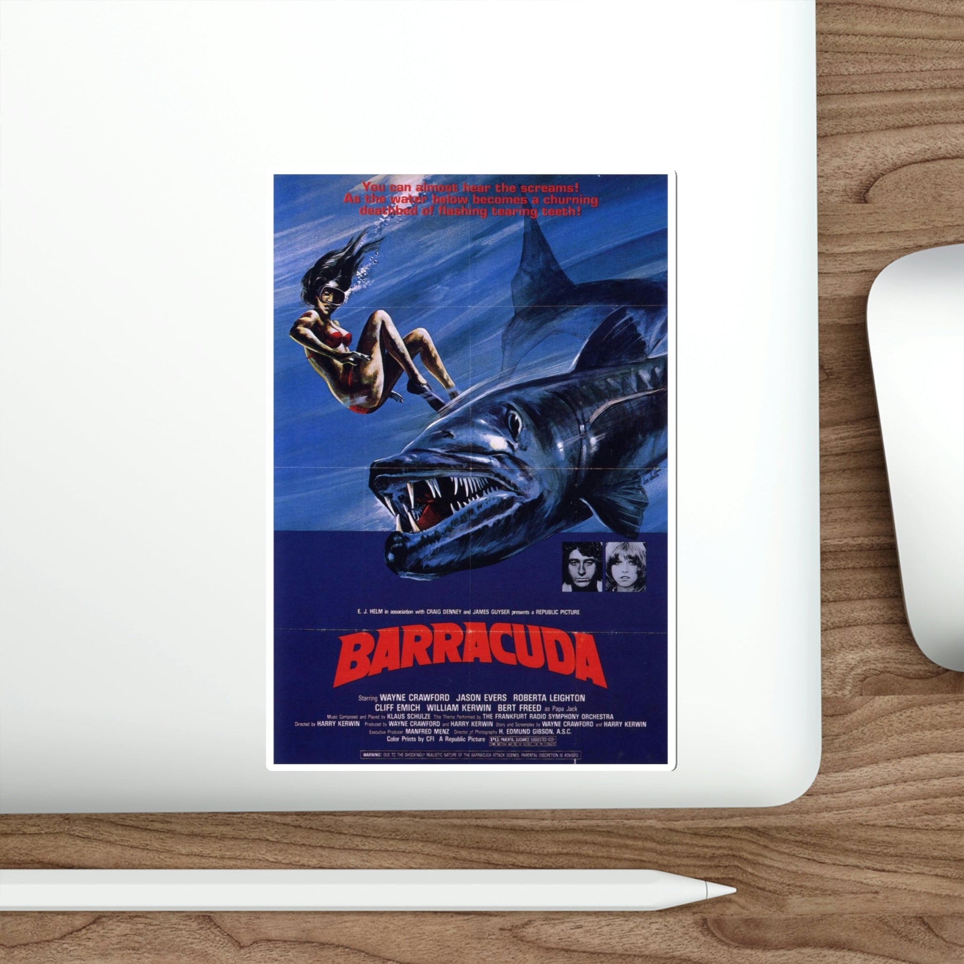 Barracuda 1978 Movie Poster STICKER Vinyl Die-Cut Decal-The Sticker Space