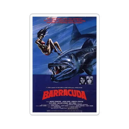 Barracuda 1978 Movie Poster - STICKER Vinyl Kiss-Cut Decal 4 Inch White - The Sticker Space
