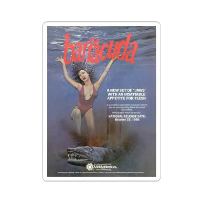 BARRACUDA 1978 Movie Poster - STICKER Vinyl Kiss-Cut Decal 6 Inch White - The Sticker Space