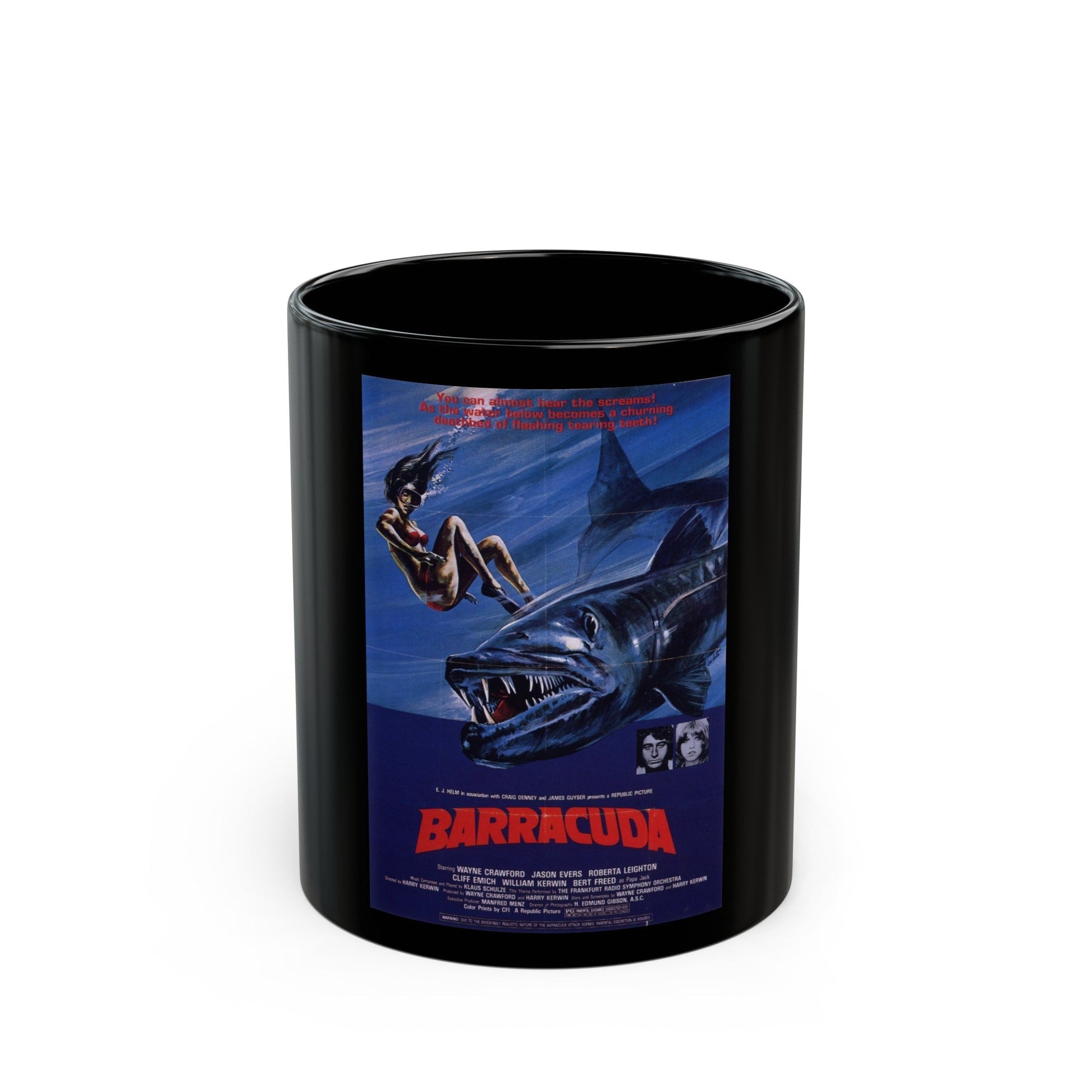 BARRACUDA (2) 1978 Movie Poster - Black Coffee Mug-11oz-The Sticker Space