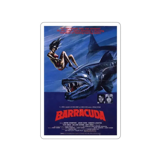 BARRACUDA (2) 1978 Movie Poster STICKER Vinyl Die-Cut Decal 2 Inch - The Sticker Space
