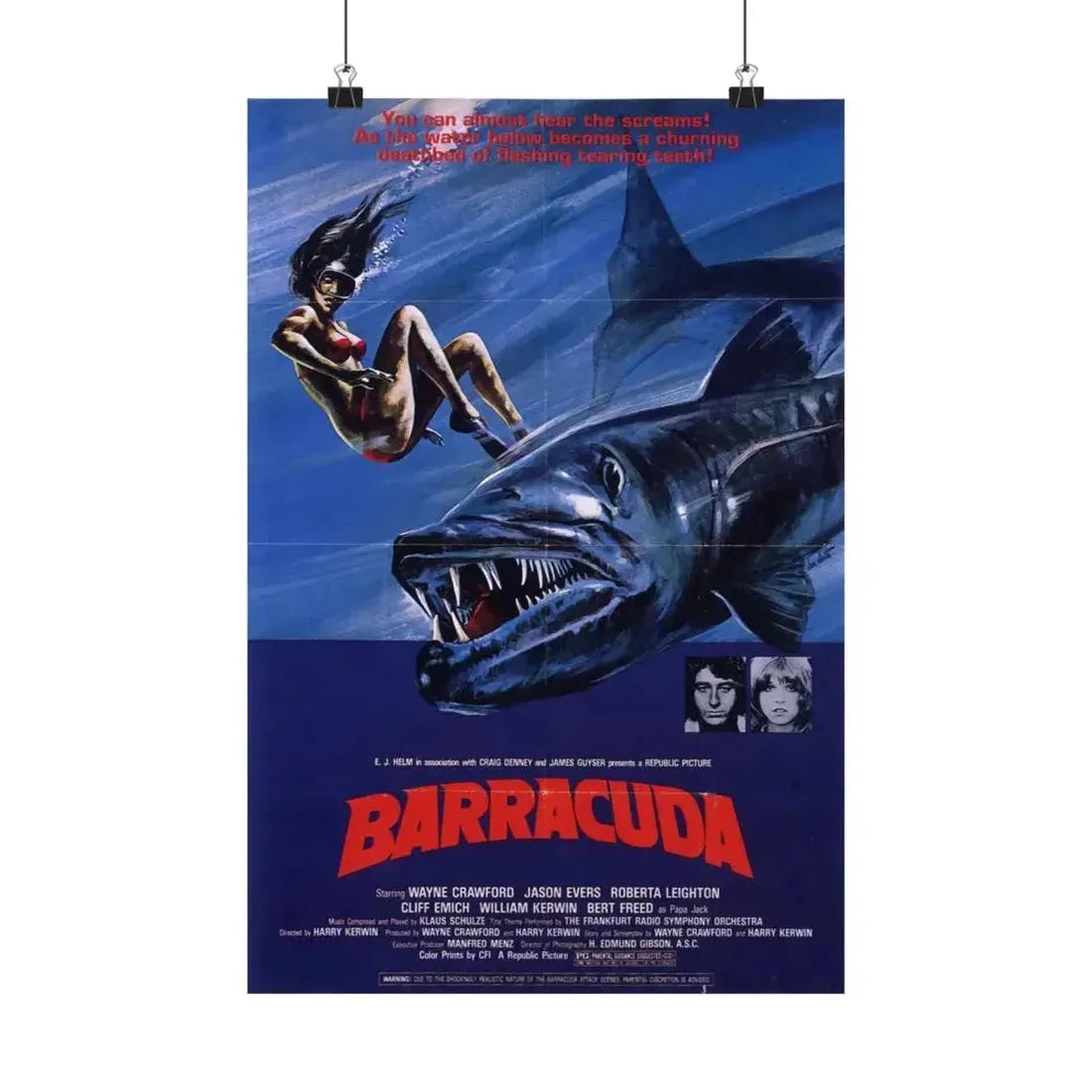BARRACUDA (2) 1978 - Paper Movie Poster - The Sticker Space