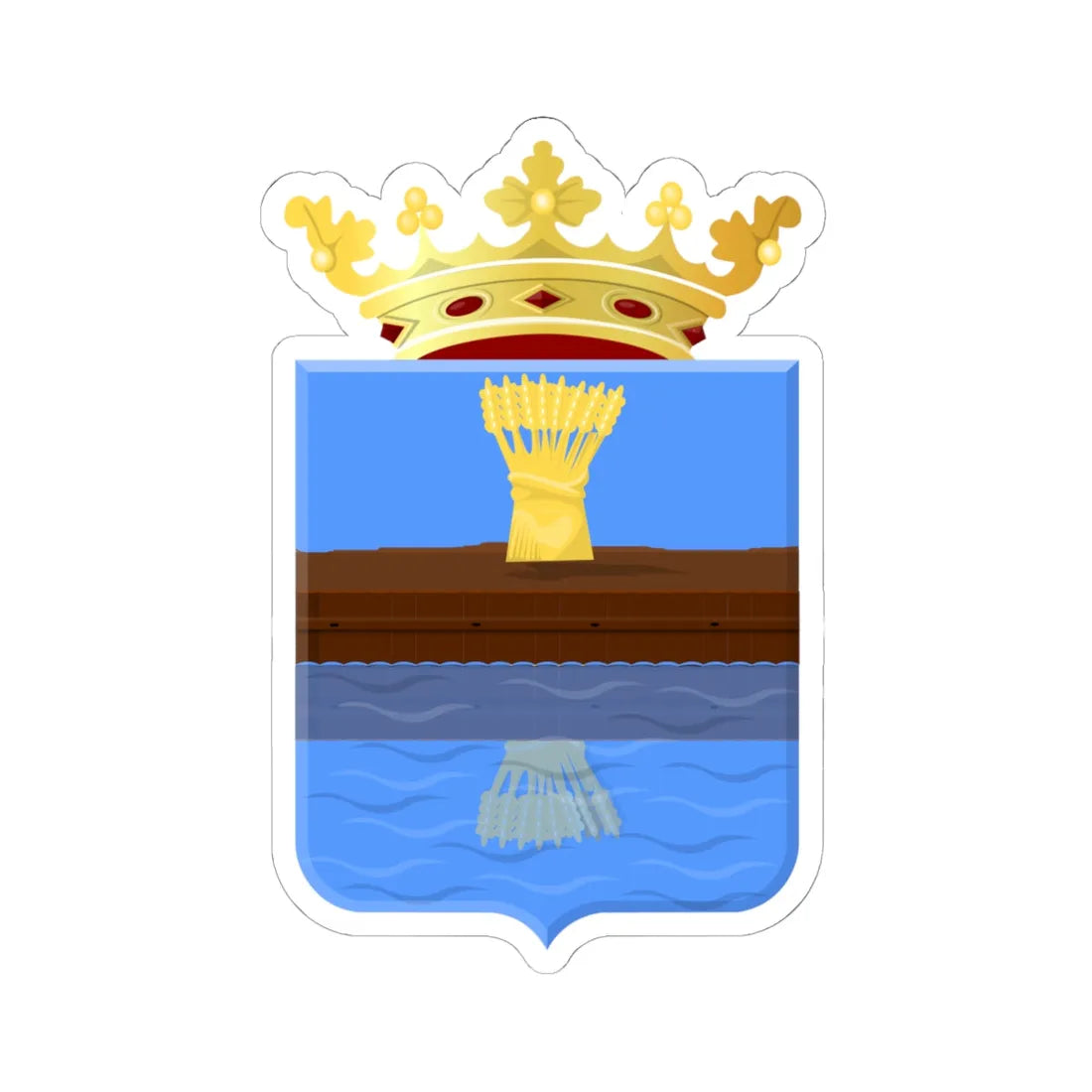 Barradeel wapen (Netherlands) (Coat of Arms) STICKER Vinyl Kiss-Cut Decal 6 Inch White - The Sticker Space