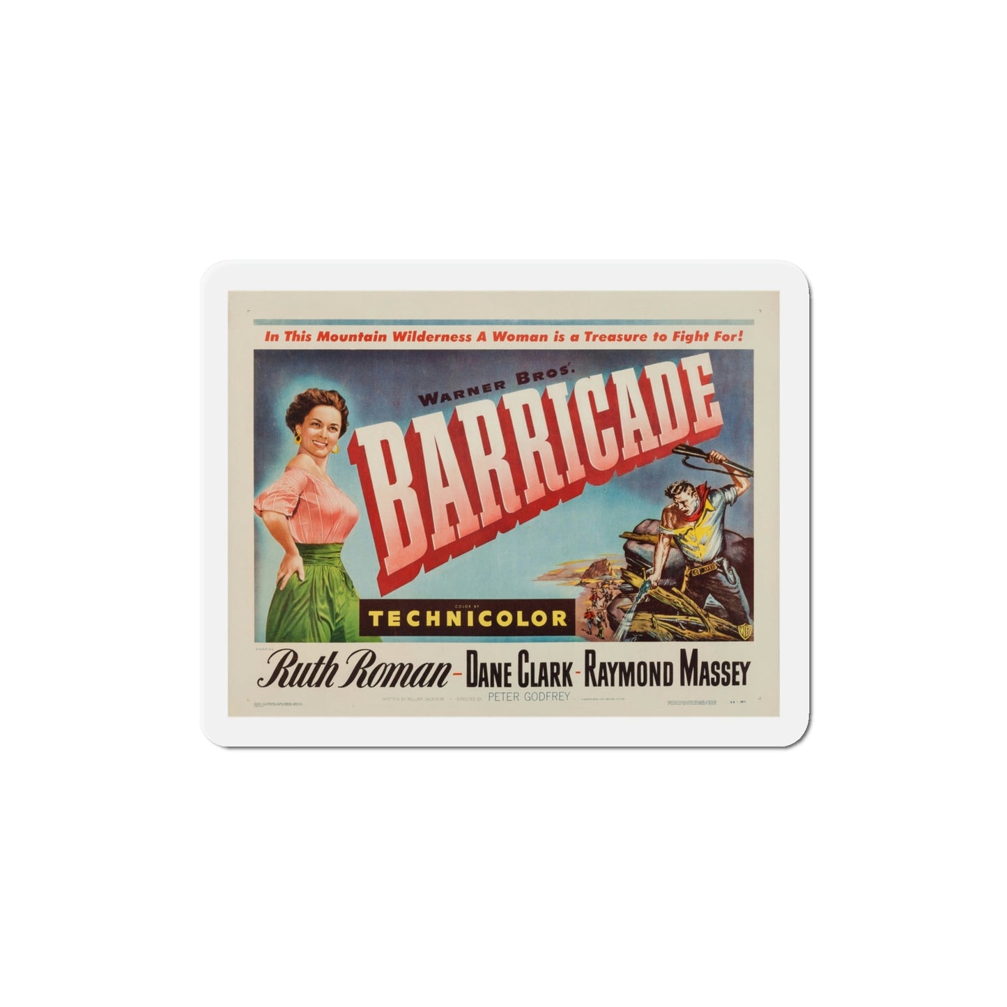 Barricade 1950 Movie Poster Die-Cut Magnet-4 Inch-The Sticker Space