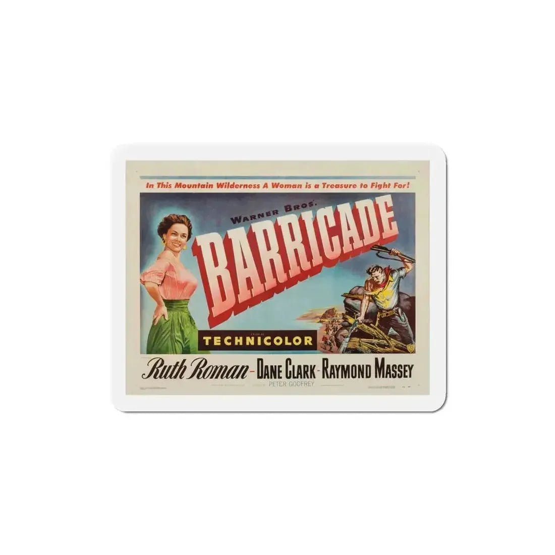 Barricade 1950 Movie Poster Refrigerator Magnet 4 Inch - The Sticker Space