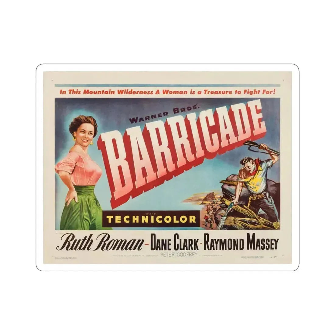 Barricade 1950 Movie Poster STICKER Vinyl Die-Cut Decal 3 Inch - The Sticker Space