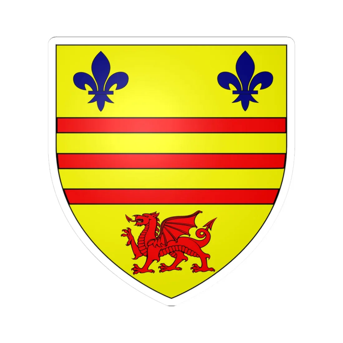 Barry Town Council Shield (United Kingdom) (Coat of Arms) STICKER Vinyl Kiss-Cut Decal 3 Inch White - The Sticker Space