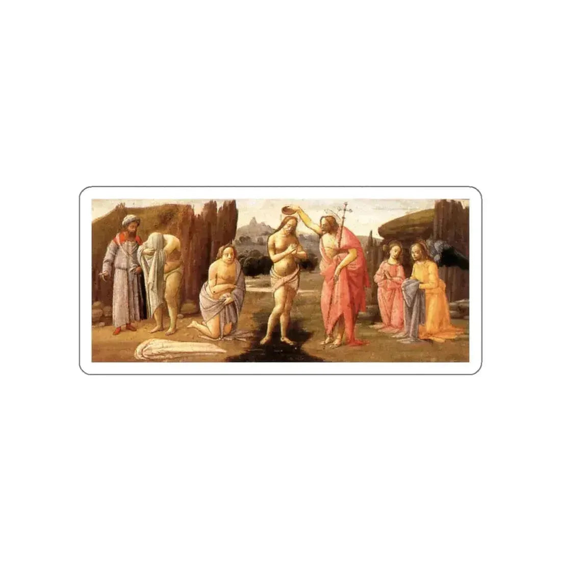 BARTOLOMEO di Giovanni - Baptism of Christ (Artwork) STICKER Vinyl Die-Cut Decal White Die-Cut 6 Inch - The Sticker Space