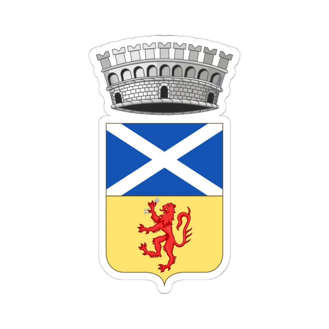 Barzago-Stemma (Italy) (Coat of Arms) STICKER Vinyl Kiss-Cut Decal 6 Inch White - The Sticker Space