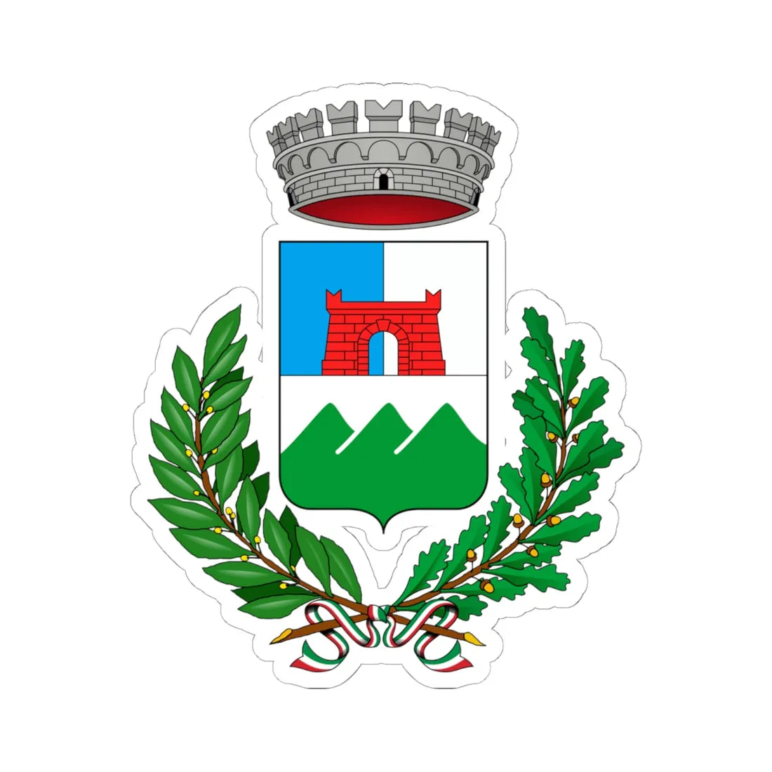 Barzanò-Stemma (Italy) (Coat of Arms) STICKER Vinyl Kiss-Cut Decal 6 Inch White - The Sticker Space