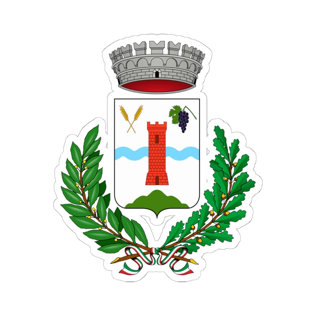 Barzana-Stemma (Italy) (Coat of Arms) STICKER Vinyl Kiss-Cut Decal 6 Inch White - The Sticker Space