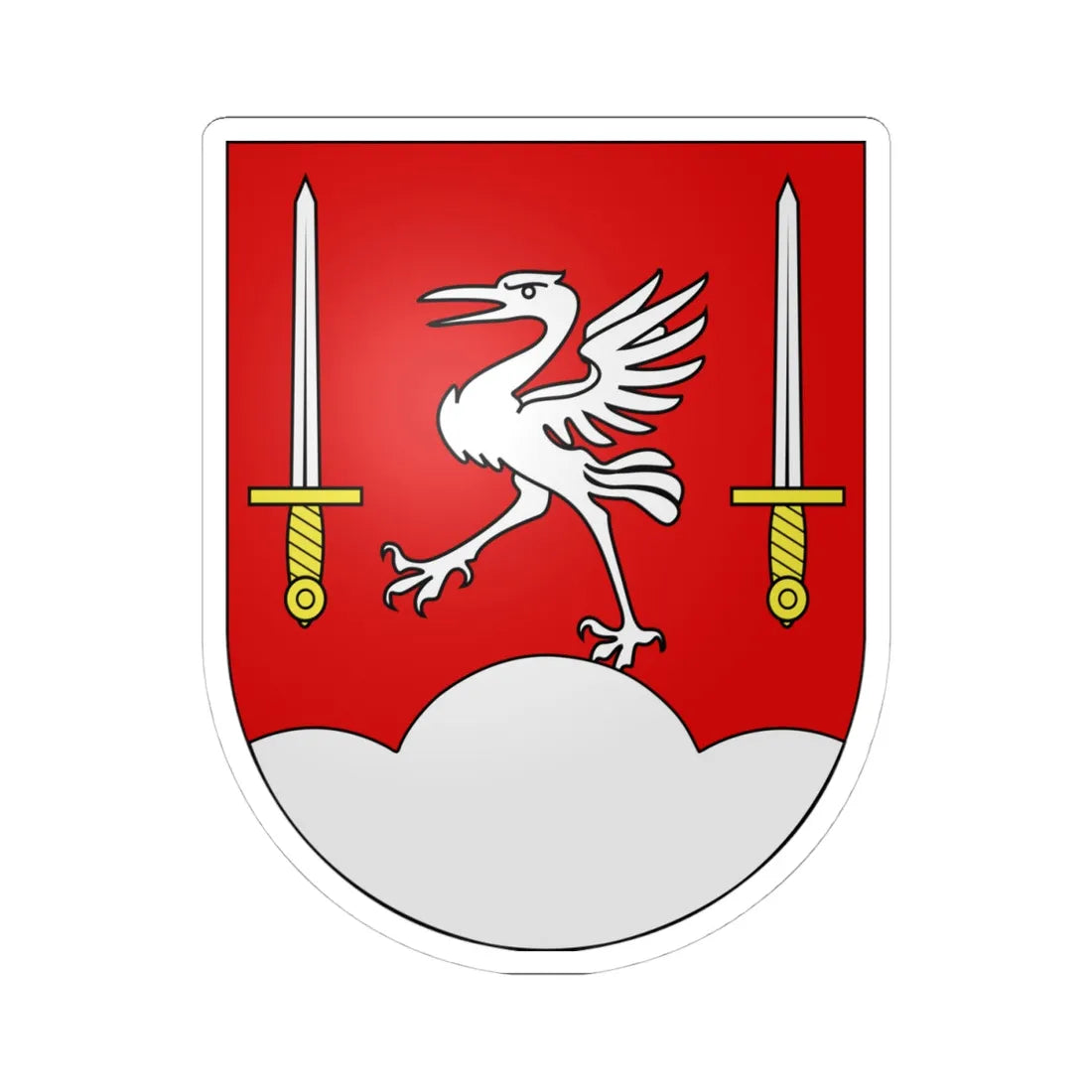 Bas-Intyamon-coat of arms (Switzerland) (Coat of Arms) STICKER Vinyl Kiss-Cut Decal 4 Inch White - The Sticker Space