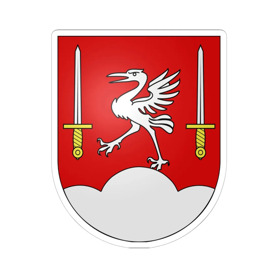 Bas-Intyamon-coat of arms (Switzerland) (Coat of Arms) STICKER Vinyl Kiss-Cut Decal 6 Inch White - The Sticker Space