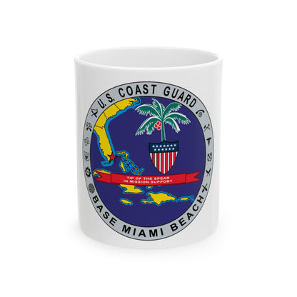 Base Miami Beach (U.S. Coast Guard) White Coffee Mug-11oz-The Sticker Space