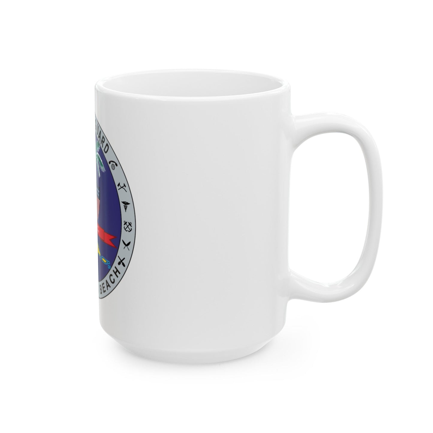 Base Miami Beach (U.S. Coast Guard) White Coffee Mug-The Sticker Space