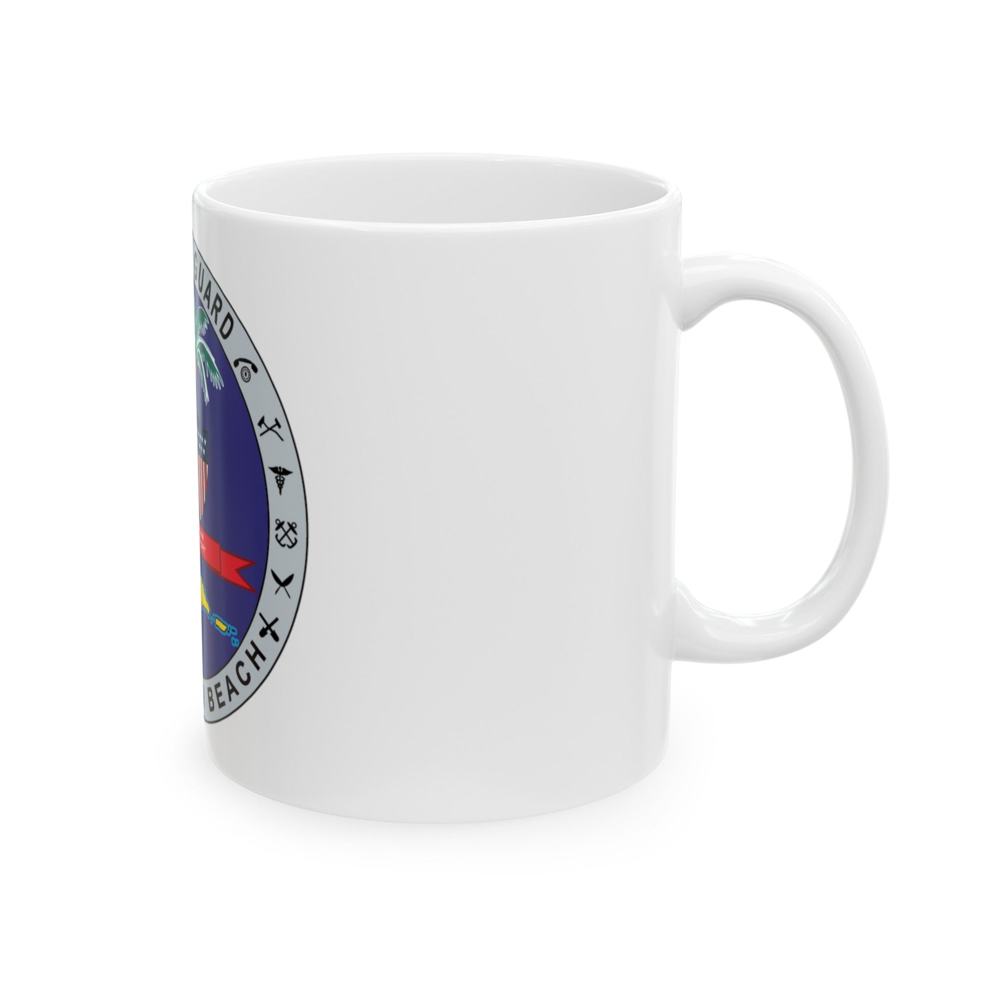 Base Miami Beach (U.S. Coast Guard) White Coffee Mug-The Sticker Space