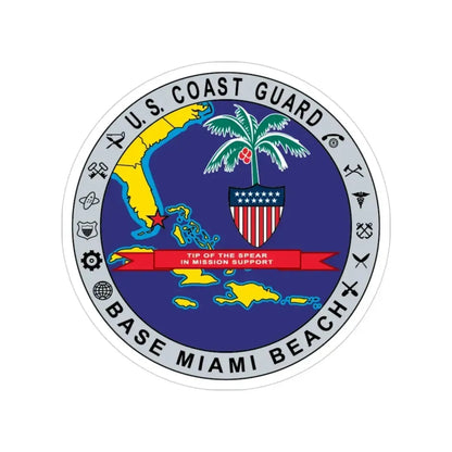Base Miami Beach (U.S. Coast Guard) Transparent STICKER Die-Cut Vinyl Decal 3 Inch - The Sticker Space