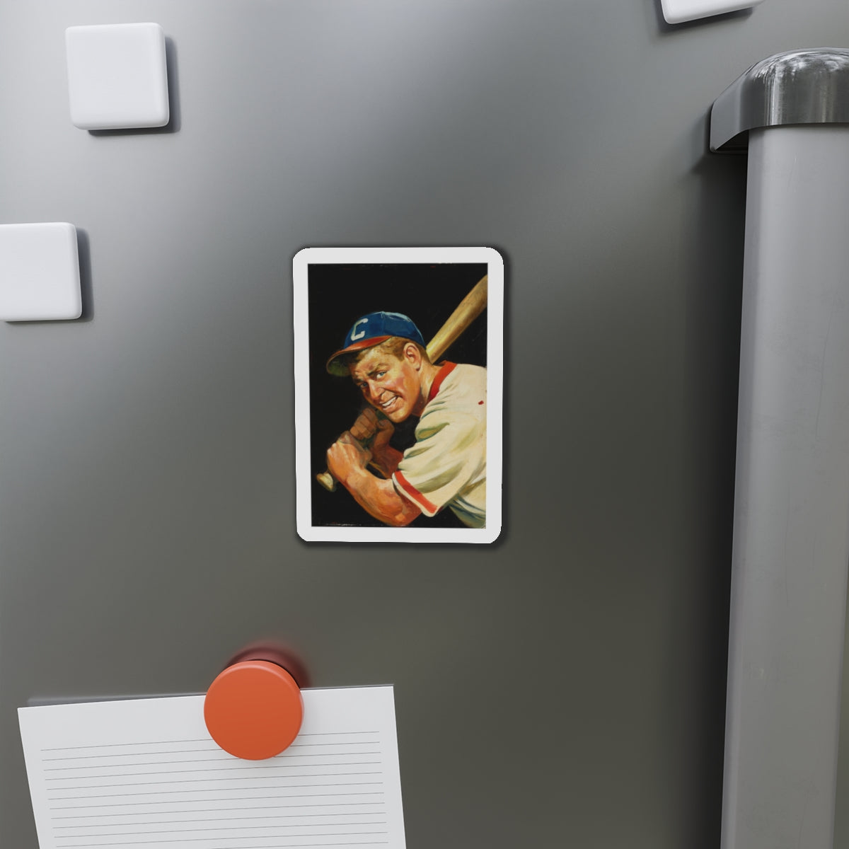 Baseball Batter (Magazine Illustration) Refrigerator Magnet-The Sticker Space