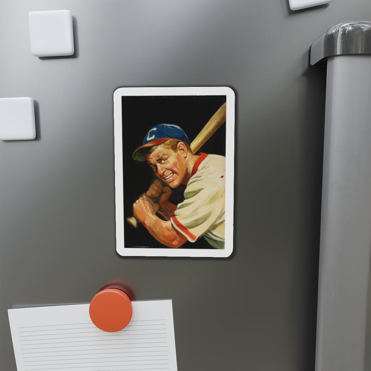 Baseball Batter (Magazine Illustration) Refrigerator Magnet-The Sticker Space