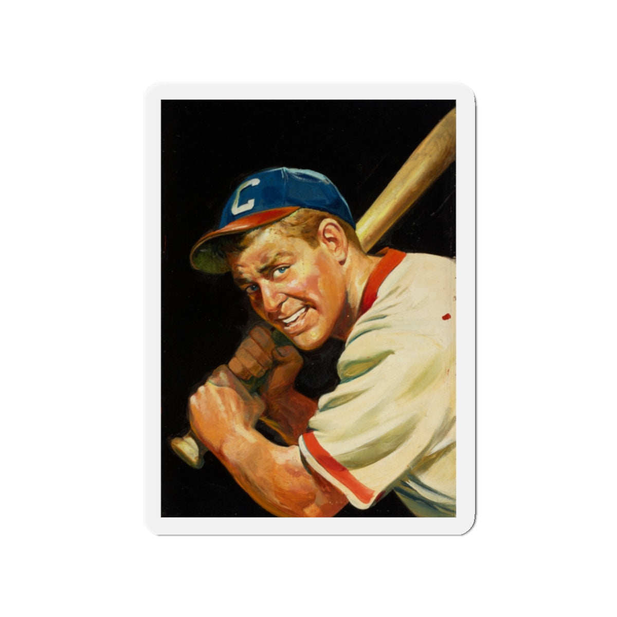 Baseball Batter (Magazine Illustration) Refrigerator Magnet-2" x 2"-The Sticker Space