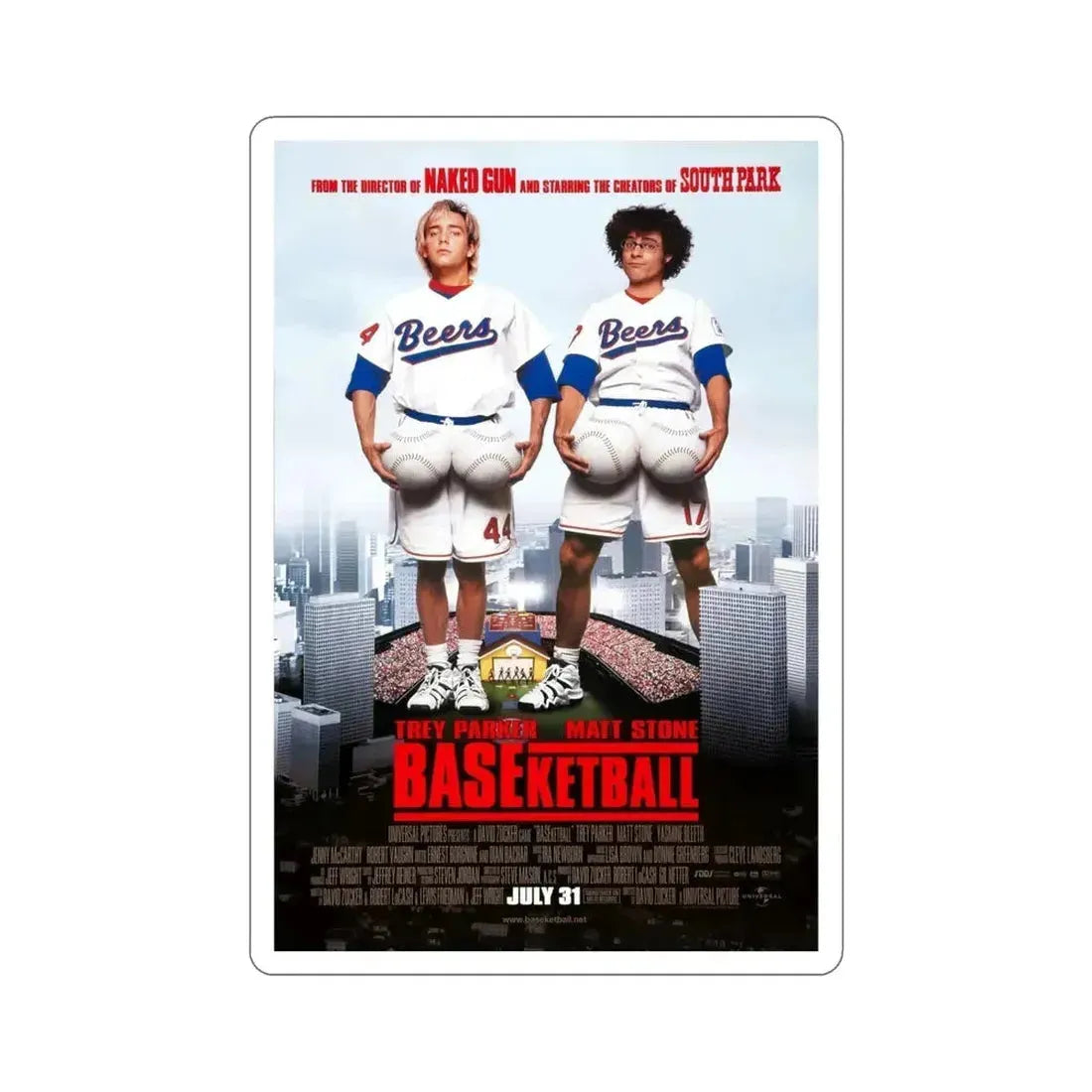 Baseketball 1998 Movie Poster STICKER Vinyl Die-Cut Decal - The Sticker Space