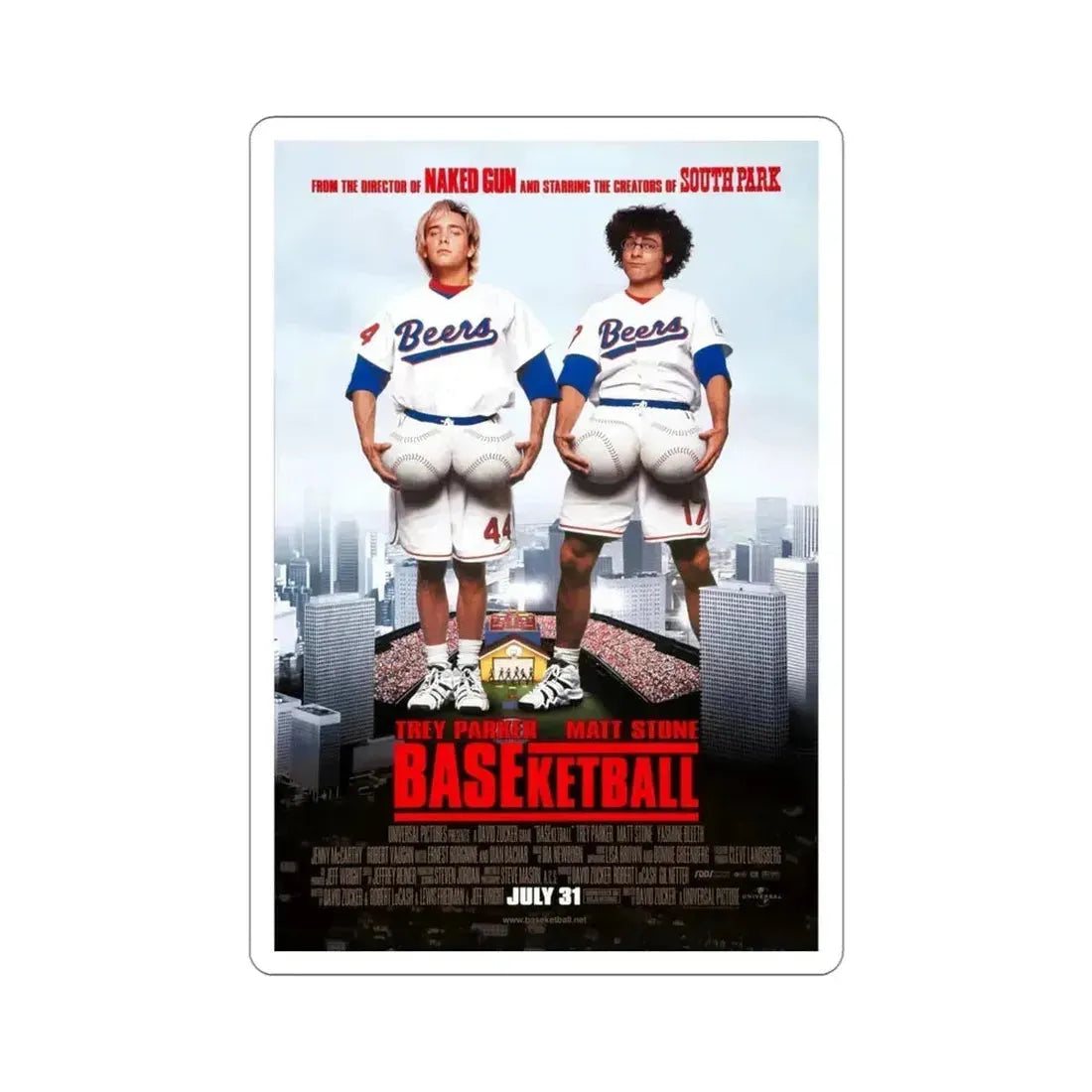 Baseketball 1998 Movie Poster STICKER Vinyl Die-Cut Decal - The Sticker Space