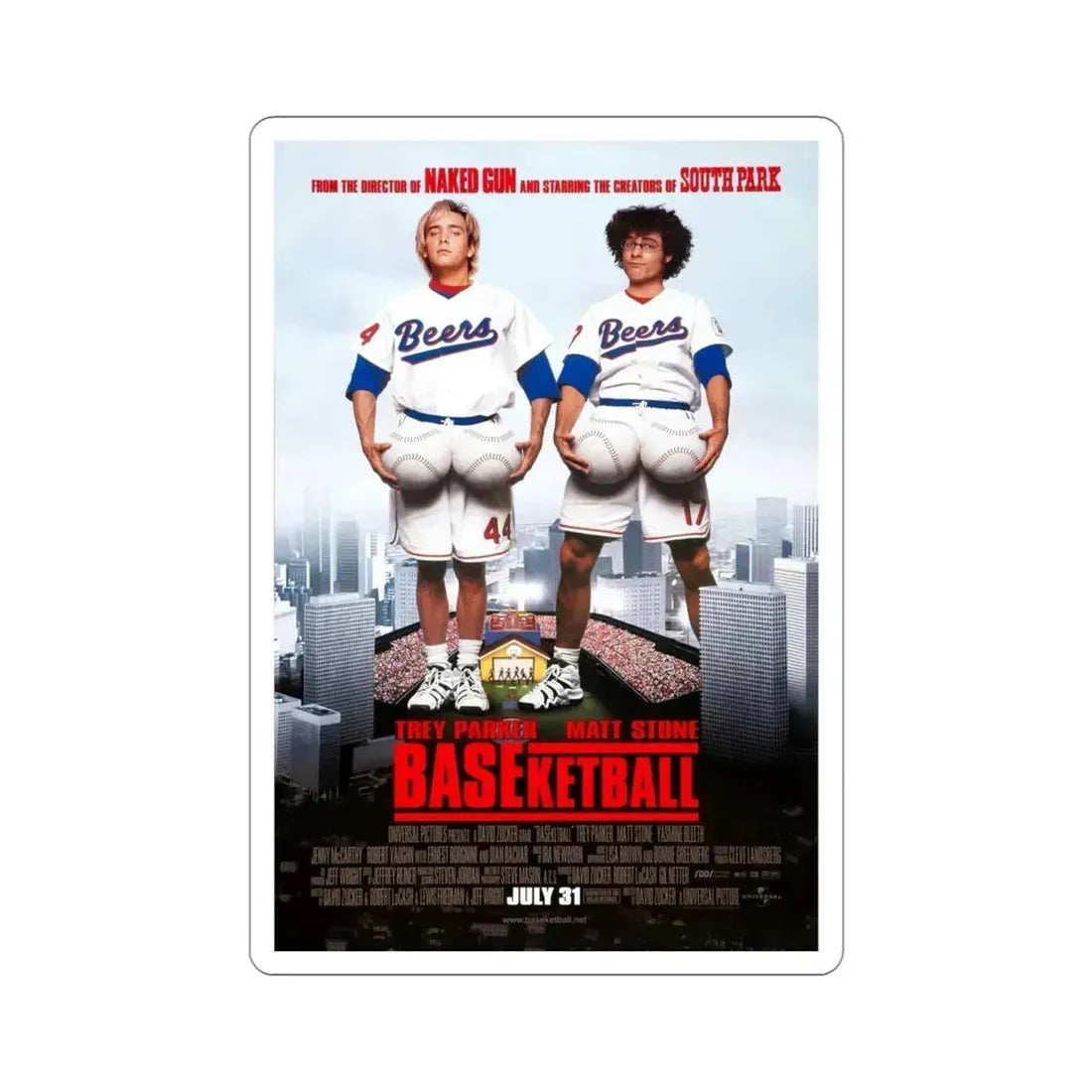 Baseketball 1998 Movie Poster STICKER Vinyl Die-Cut Decal - The Sticker Space