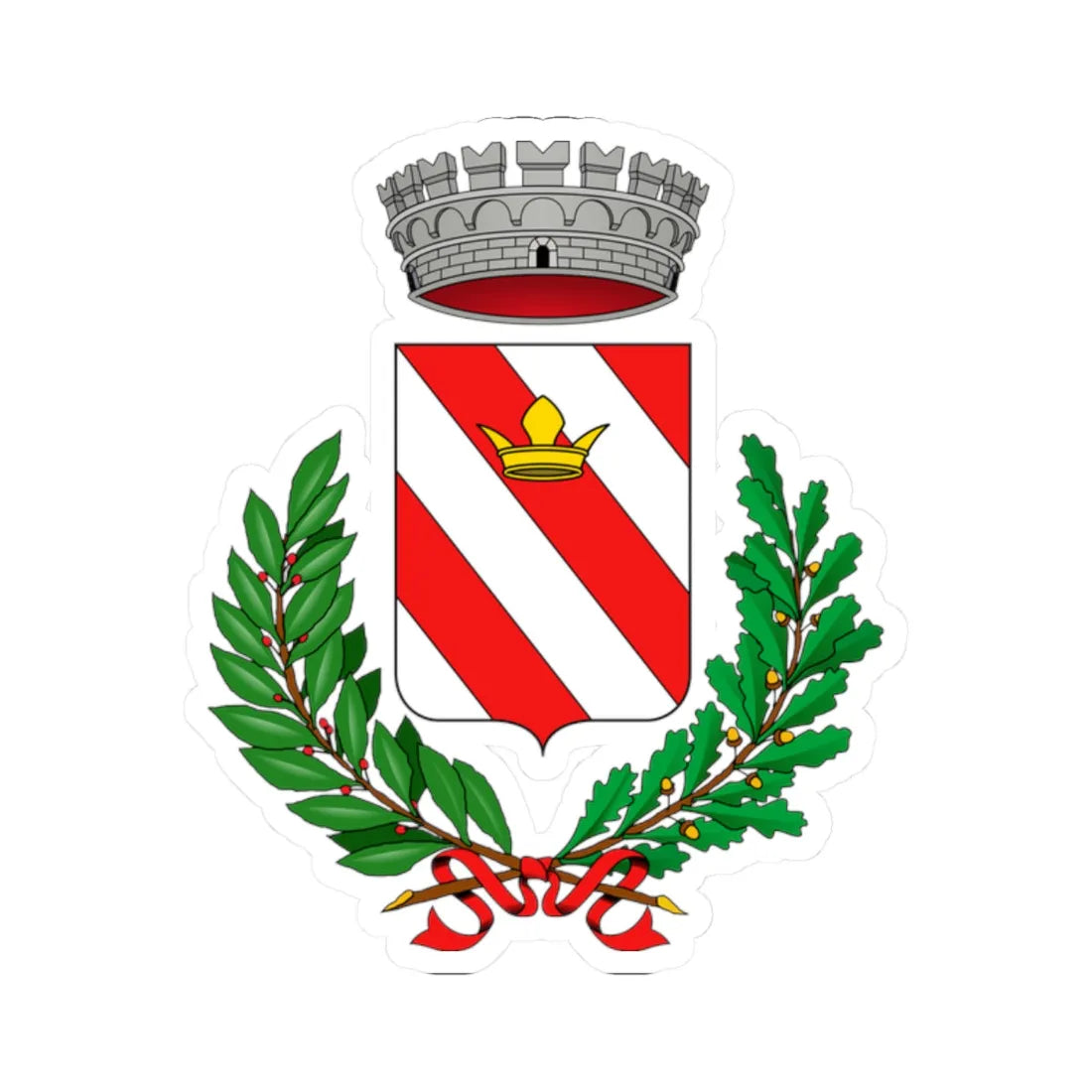 Basiglio-Stemma (Italy) (Coat of Arms) STICKER Vinyl Kiss-Cut Decal 2 Inch White - The Sticker Space