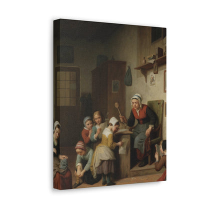 Basile de Loose (1809-1885) The Schoolroom 1861 - Canvas Wall Art-The Sticker Space