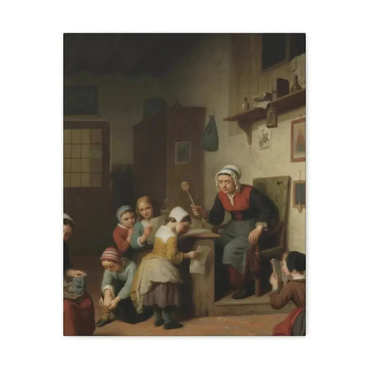 Basile de Loose (1809-1885) The Schoolroom 1861 - Canvas Wall Art 16″ x 20″ 1.25" - The Sticker Space