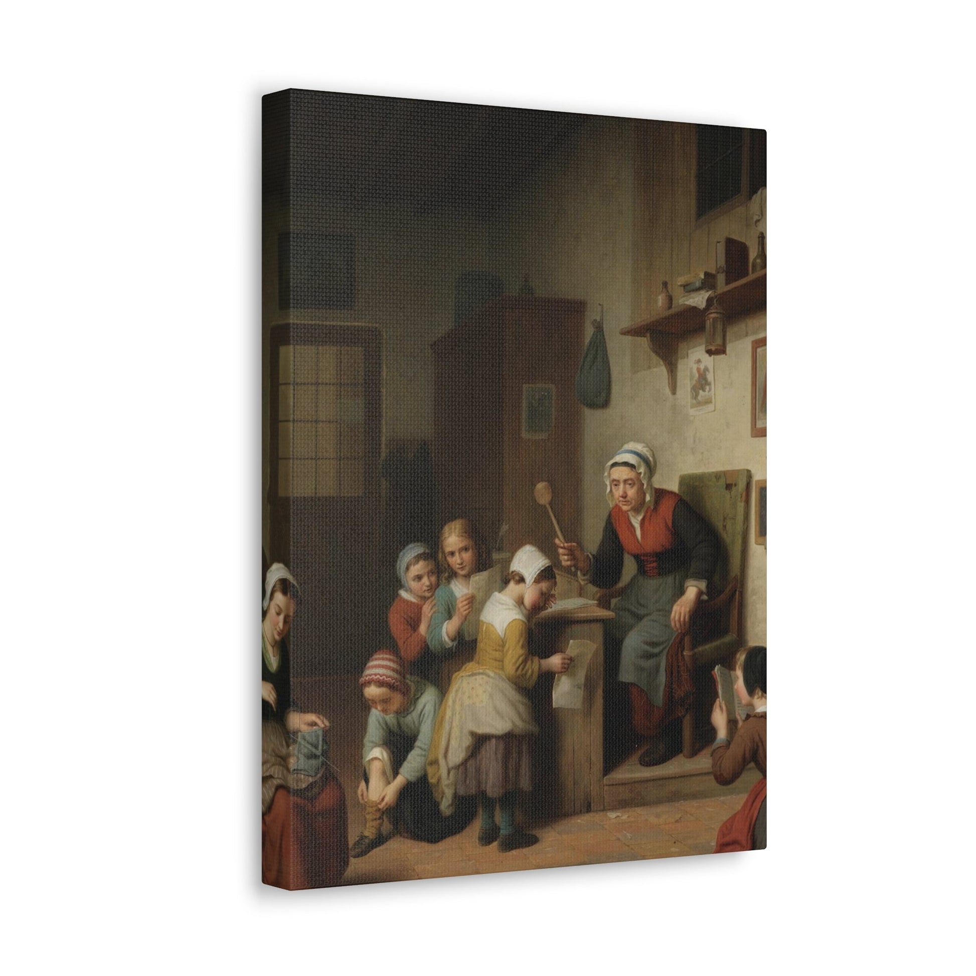 Basile de Loose (1809-1885) The Schoolroom 1861 - Canvas Wall Art-The Sticker Space