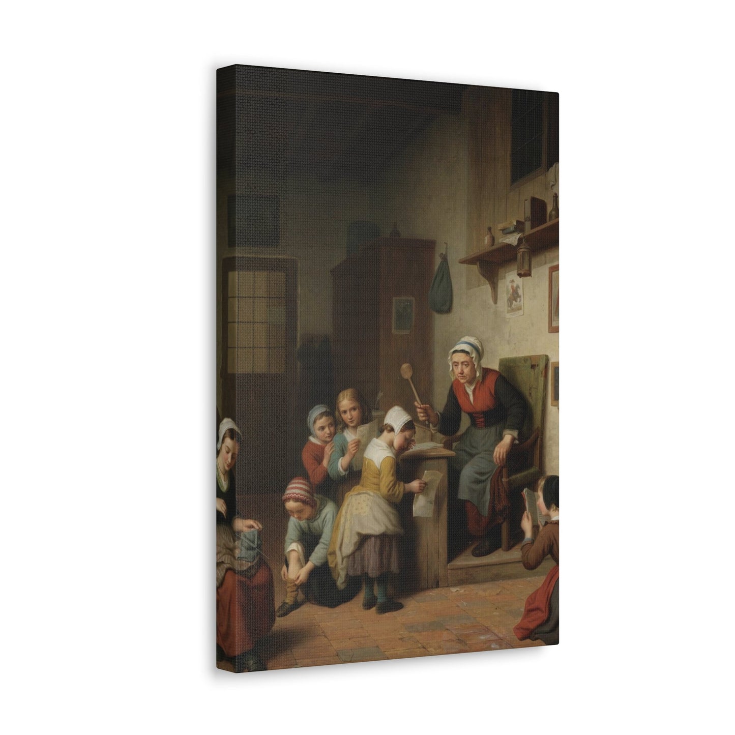 Basile de Loose (1809-1885) The Schoolroom 1861 - Canvas Wall Art-The Sticker Space