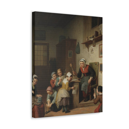 Basile de Loose (1809-1885) The Schoolroom 1861 - Canvas Wall Art-The Sticker Space