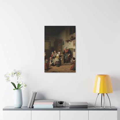 Basile de Loose (1809-1885) The Schoolroom 1861 - Canvas Wall Art-The Sticker Space