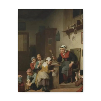 Basile de Loose (1809-1885) The Schoolroom 1861 - Canvas Wall Art - The Sticker Space