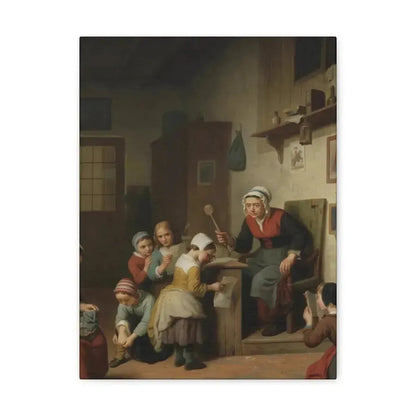 Basile de Loose (1809-1885) The Schoolroom 1861 - Canvas Wall Art - The Sticker Space