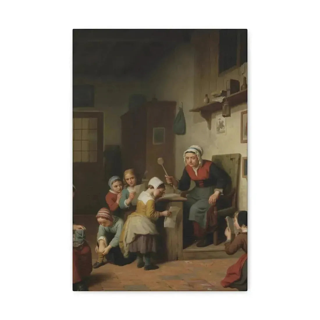 Basile de Loose (1809-1885) The Schoolroom 1861 - Canvas Wall Art - The Sticker Space