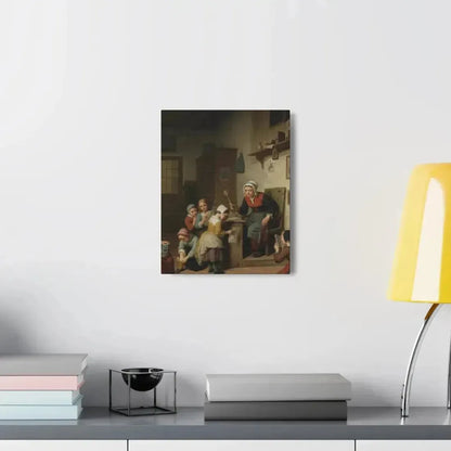 Basile de Loose (1809-1885) The Schoolroom 1861 - Canvas Wall Art - The Sticker Space