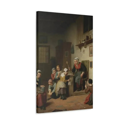 Basile de Loose (1809-1885) The Schoolroom 1861 - Canvas Wall Art - The Sticker Space