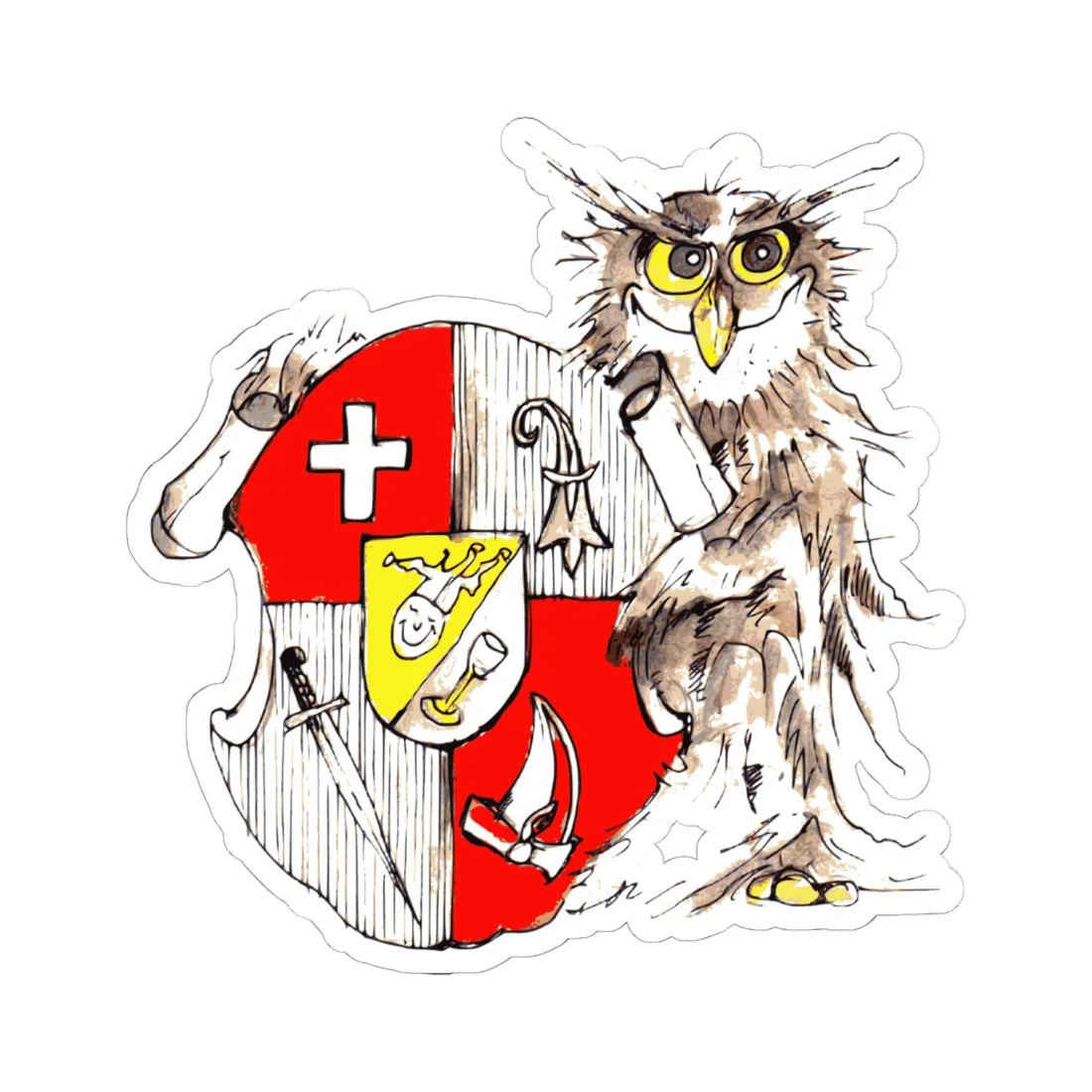 Basilea (Switzerland) (Coat of Arms) STICKER Vinyl Kiss-Cut Decal 6 Inch White - The Sticker Space