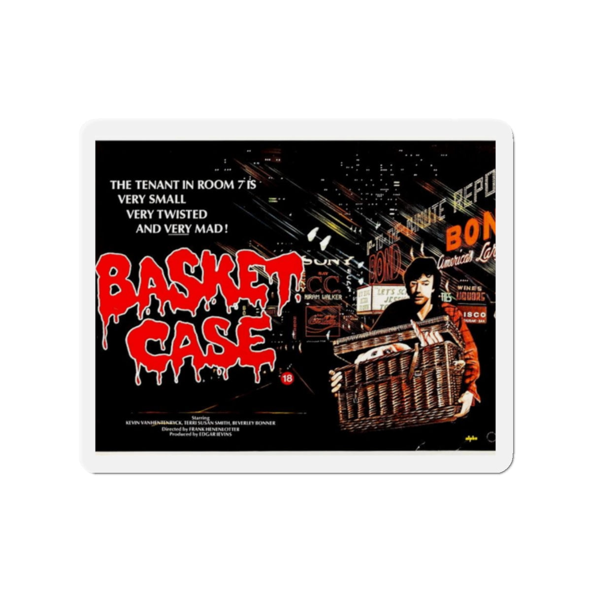 BASKET CASE 1982 Movie Poster - Die-Cut Magnet-2" x 2"-The Sticker Space