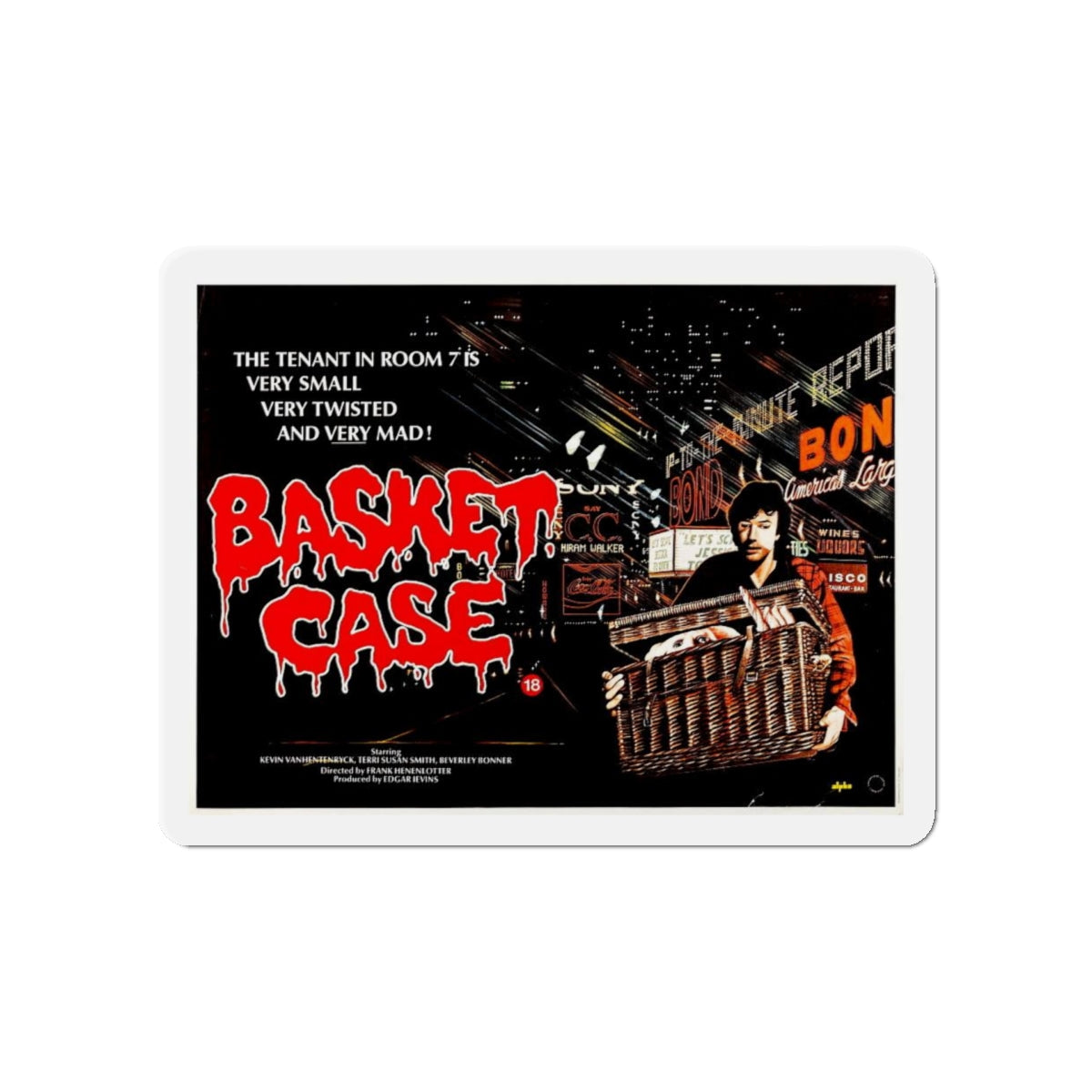 BASKET CASE 1982 Movie Poster - Die-Cut Magnet-5" x 5"-The Sticker Space