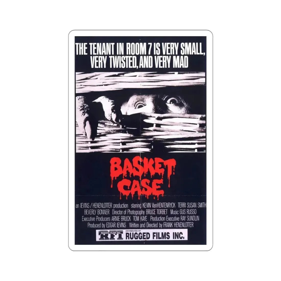 Basket Case 1982 Movie Poster STICKER Vinyl Die-Cut Decal 4 Inch - The Sticker Space