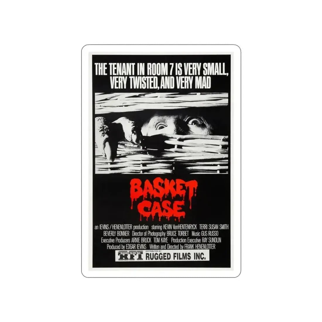 BASKET CASE (2) 1982 Movie Poster STICKER Vinyl Die-Cut Decal 3 Inch - The Sticker Space