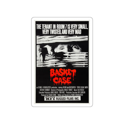 BASKET CASE (2) 1982 Movie Poster STICKER Vinyl Die-Cut Decal-4 Inch-The Sticker Space