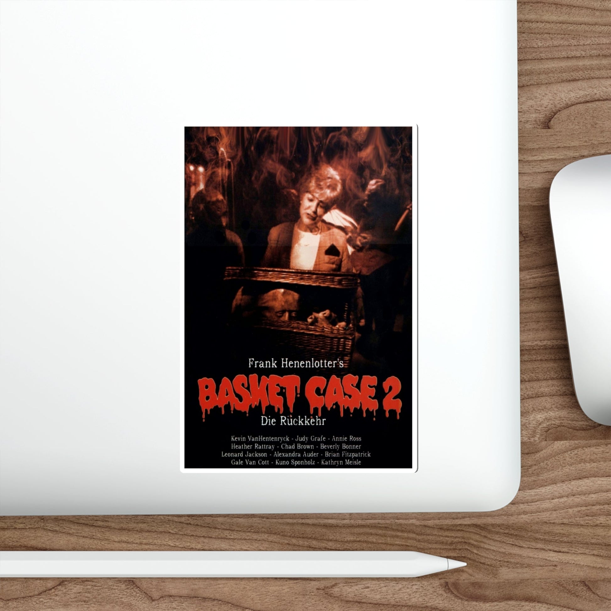 BASKET CASE 2 (GERMAN) 1990 Movie Poster STICKER Vinyl Die-Cut Decal-The Sticker Space