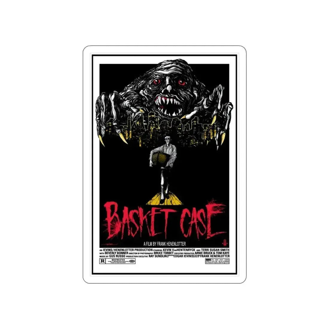 BASKET CASE (ALAMO) 1982 Movie Poster STICKER Vinyl Die-Cut Decal 5 Inch - The Sticker Space